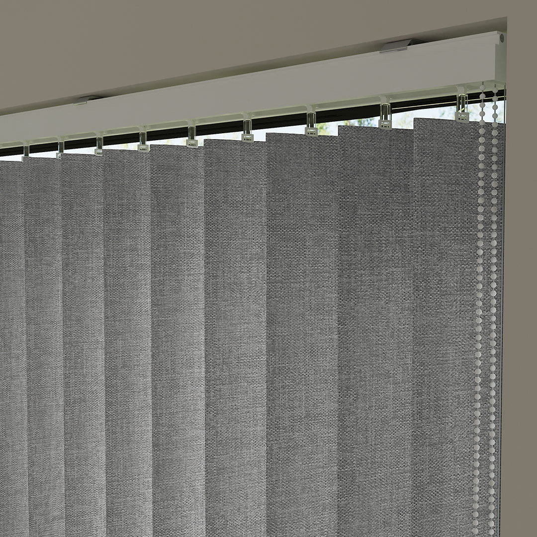Gray Plain Fabric Vertical Blinds | Mia