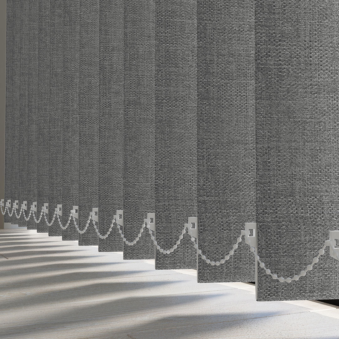 Gray Plain Fabric Vertical Blinds | Mia