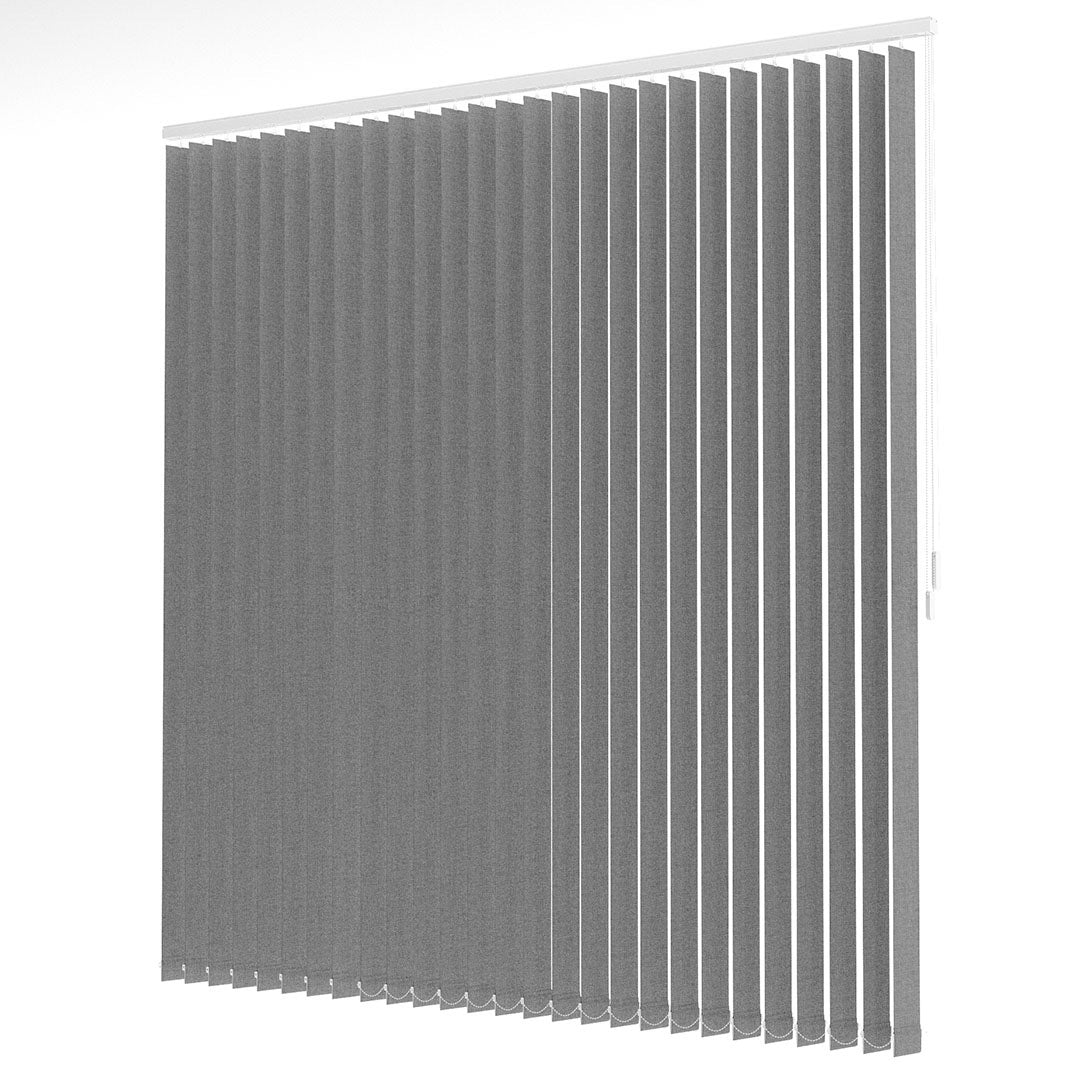 Gray Plain Fabric Vertical Blinds | Mia