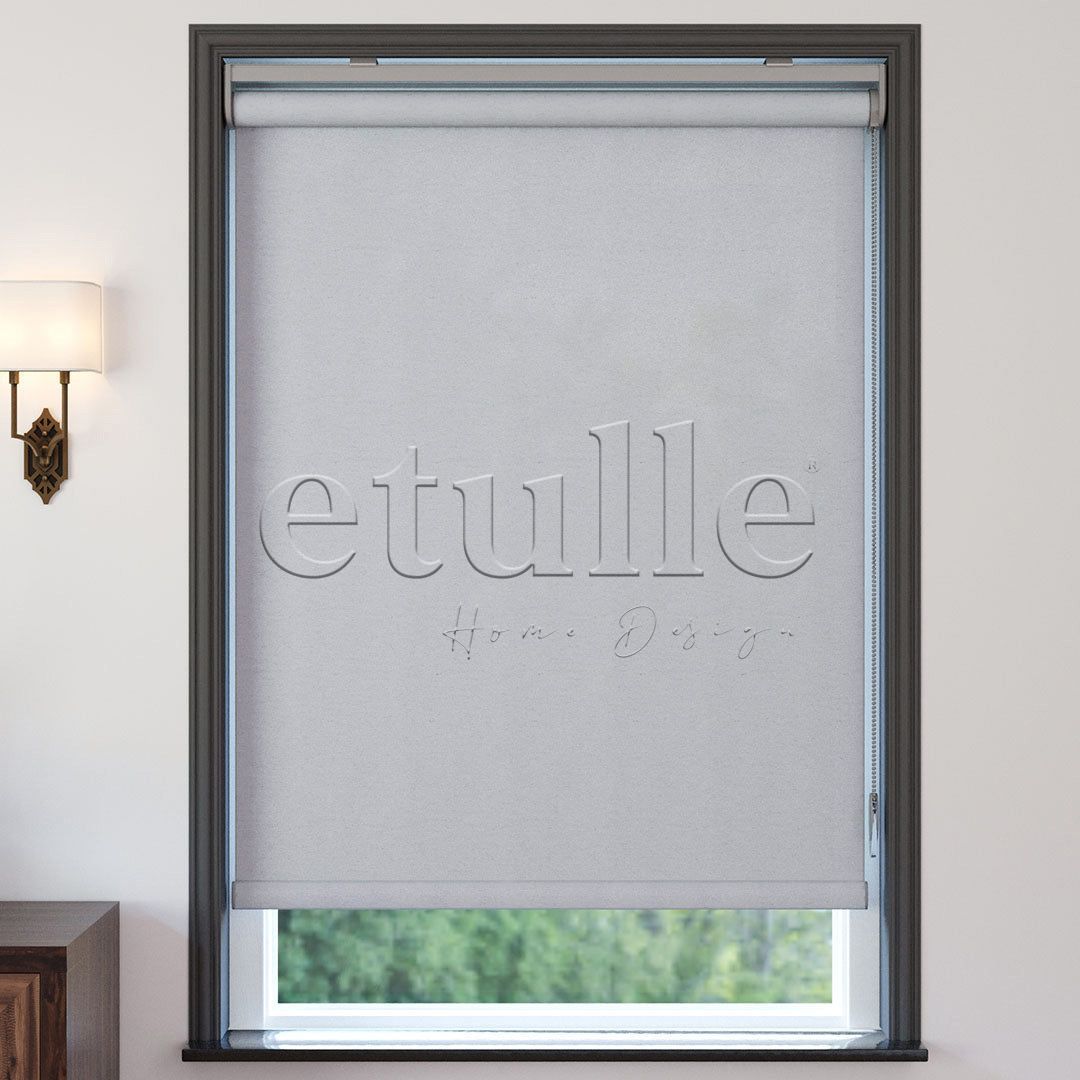 Gray Matte Linen Roller Blinds | cascade