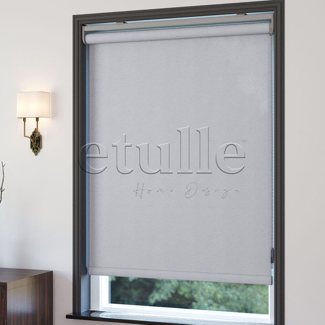 Gray Matte Linen Roller Blinds | cascade