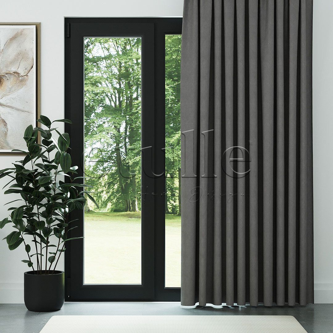 Gri Naturel Keten Fon Perde | Casual
