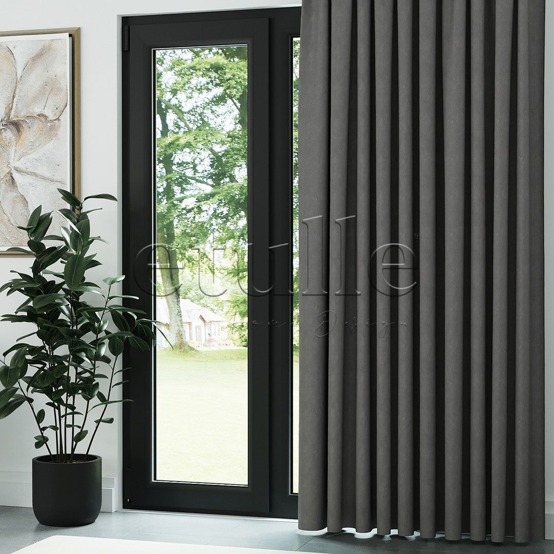 Gri Naturel Keten Fon Perde | Casual