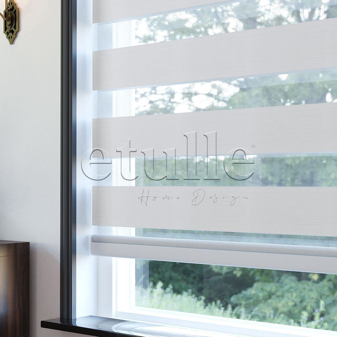 White Plain Zebra Curtain | Harlow