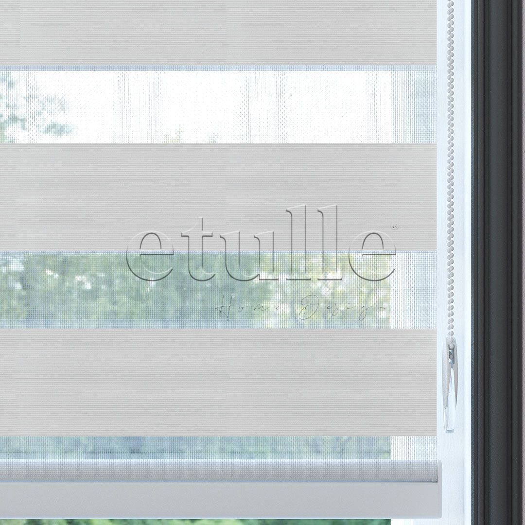 White Plain Zebra Curtain | Harlow