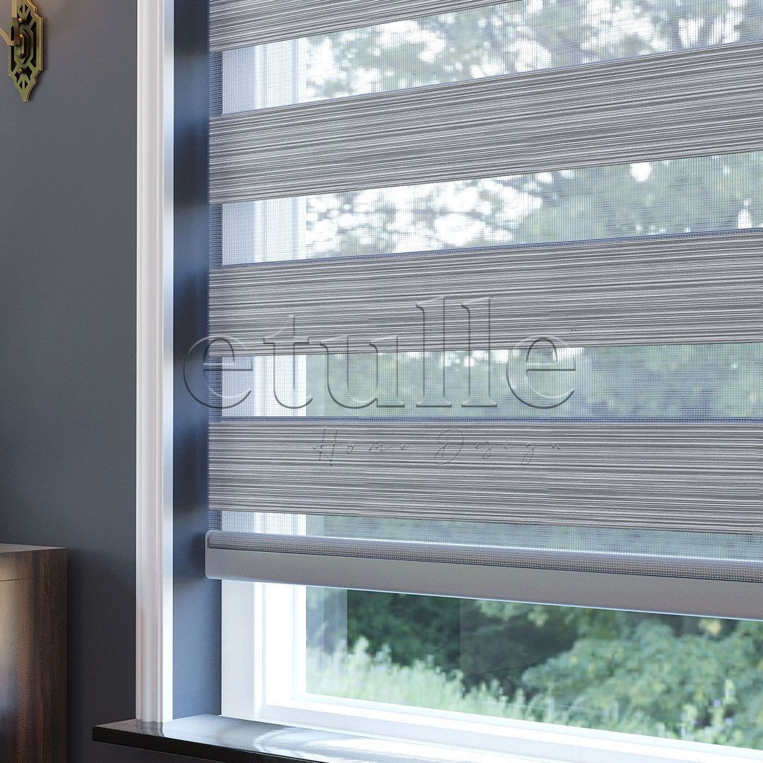 Gray Plain Zebra Curtain | Harlow