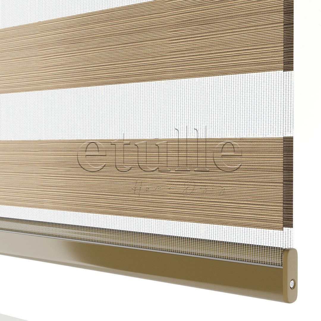 Brown Plain Zebra Curtain | Harlow