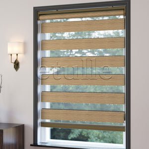 Brown Plain Zebra Curtain | Harlow