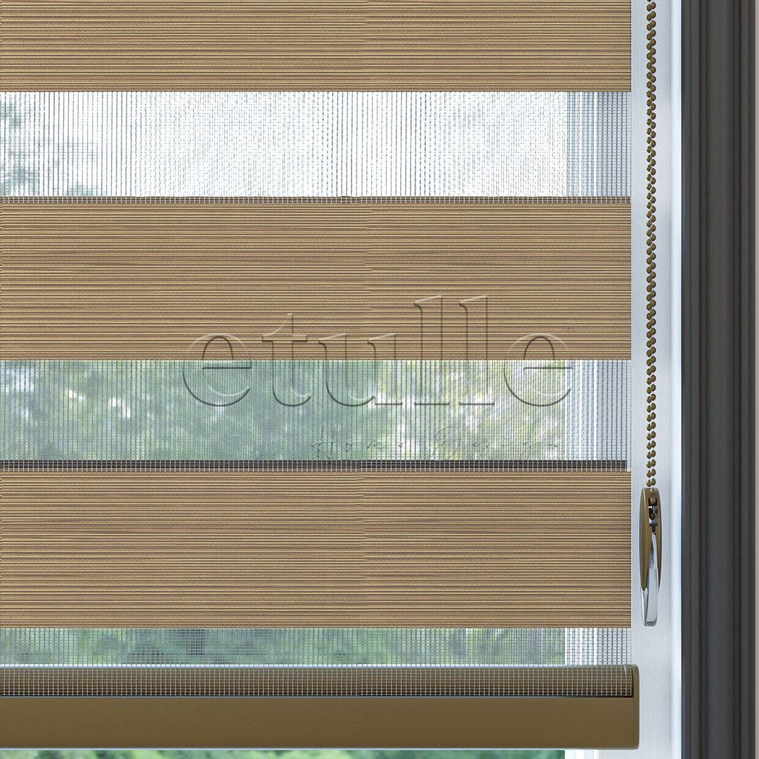 Brown Plain Zebra Curtain | Harlow