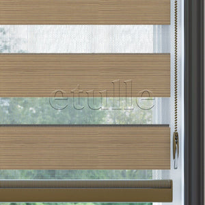Brown Plain Zebra Curtain | Harlow