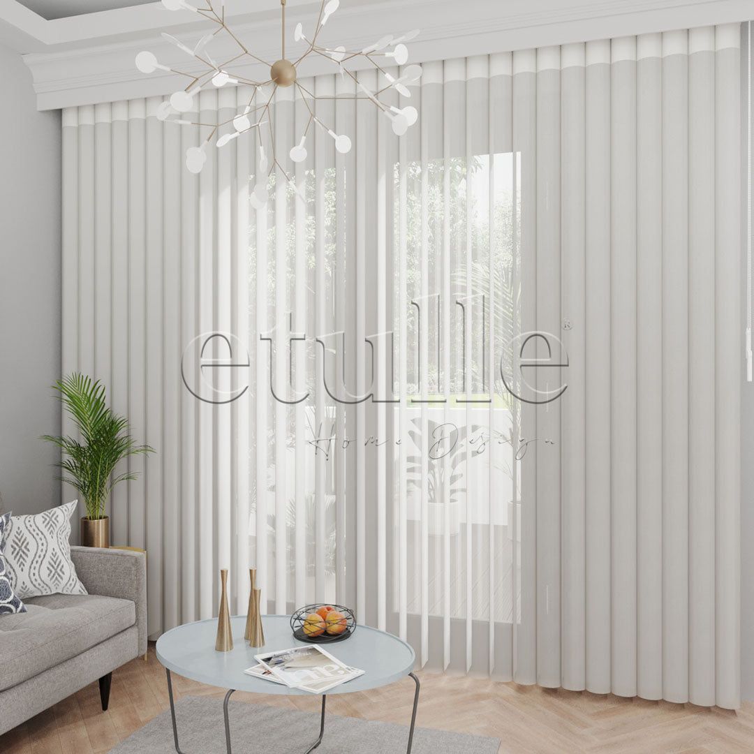 Isolate - Jacquard Vertical Tulle Curtain