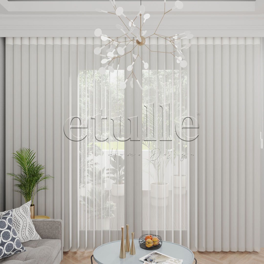 Isolate - Jacquard Vertical Tulle Curtain