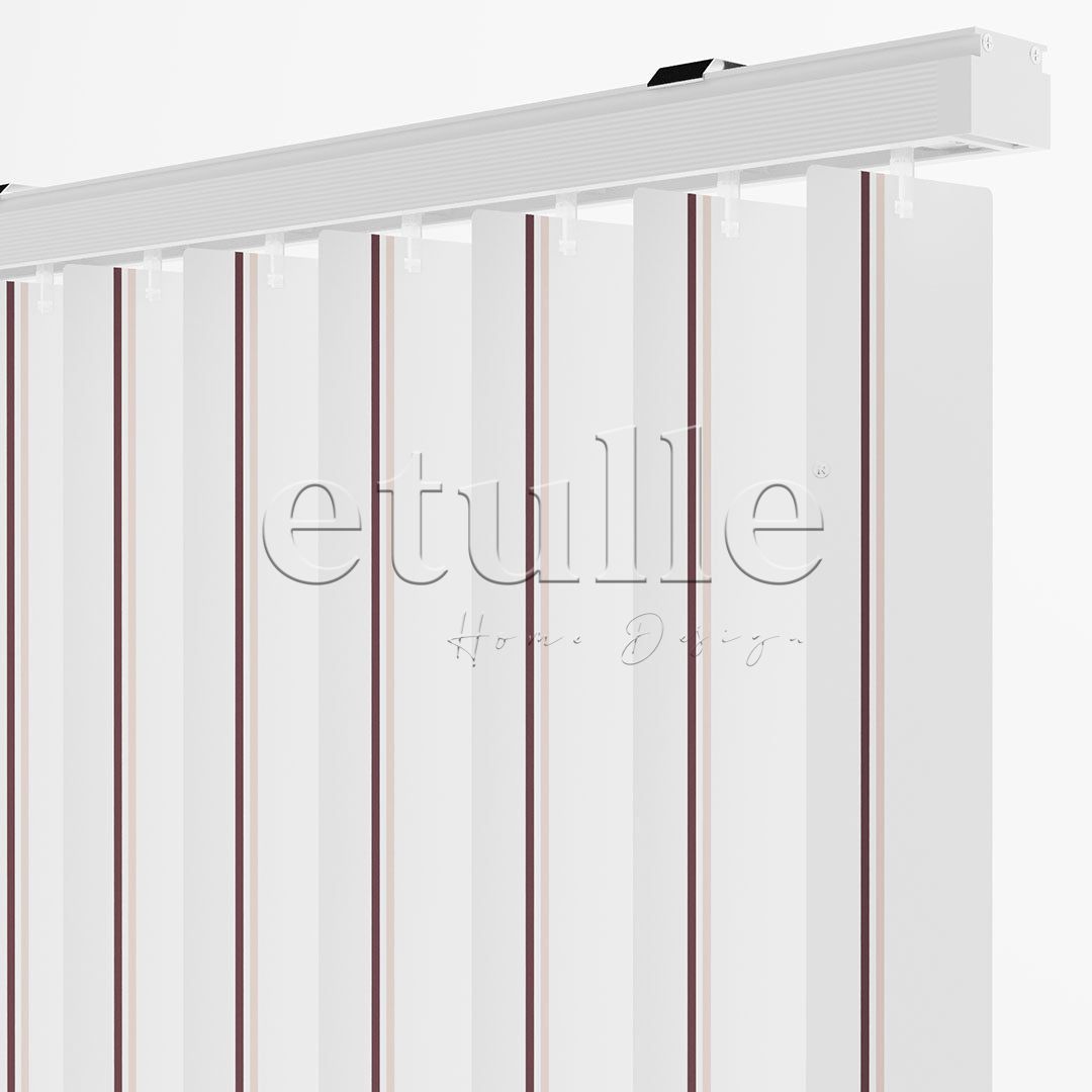 Brown - Pink Striped PVC Vertical Blinds