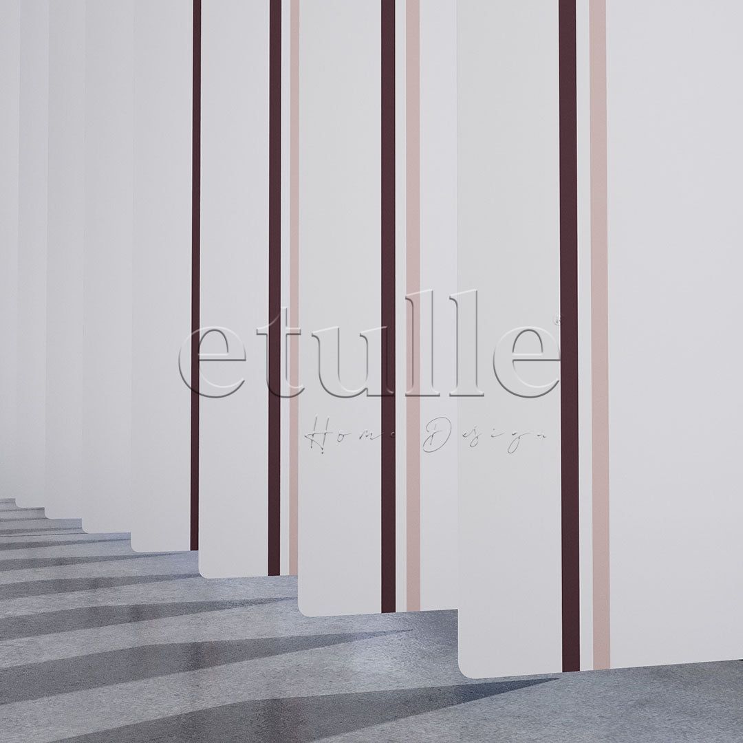 Brown - Pink Striped PVC Vertical Blinds