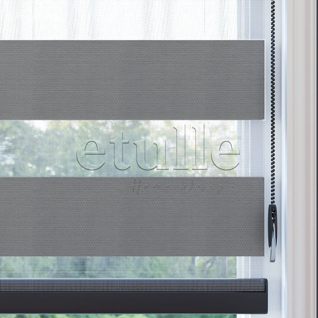 Gray Blackout Zebra Curtain | kanbina