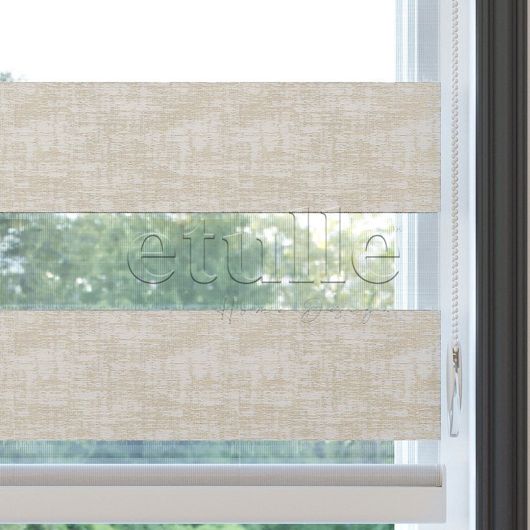 Cream Patterned Zebra Curtain | Kensal