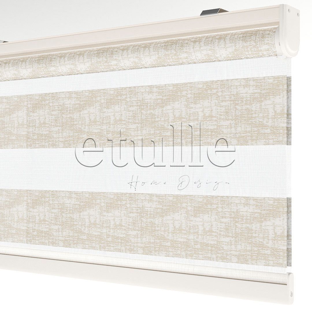 Cream Patterned Zebra Curtain | Kensal