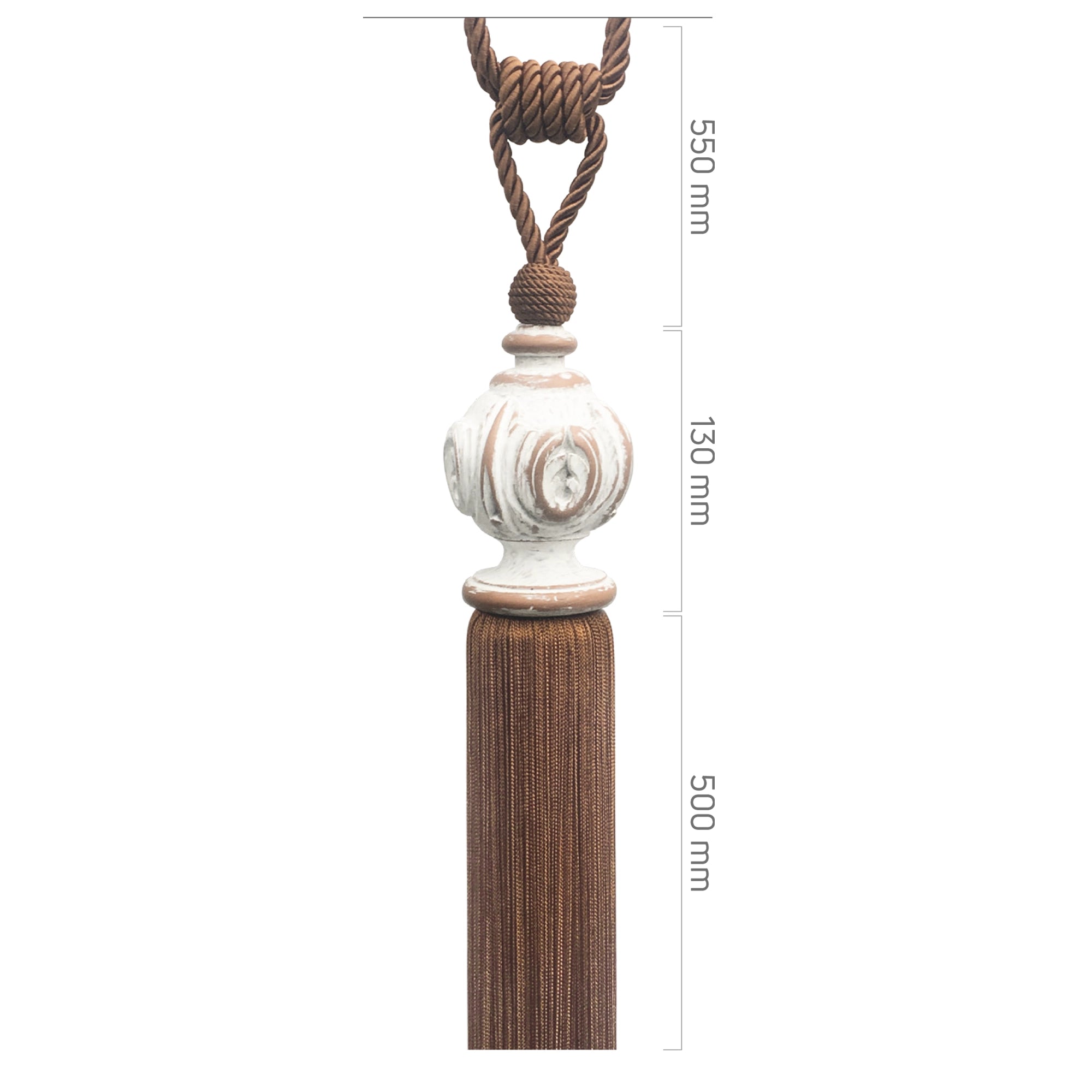 Braçol - Ahşap Beyaz Eskitme Metal - Antik