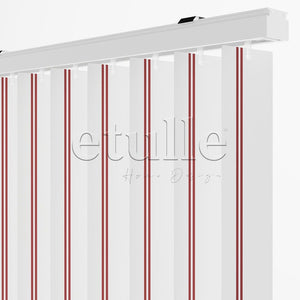 Red Striped PVC Vertical Blinds