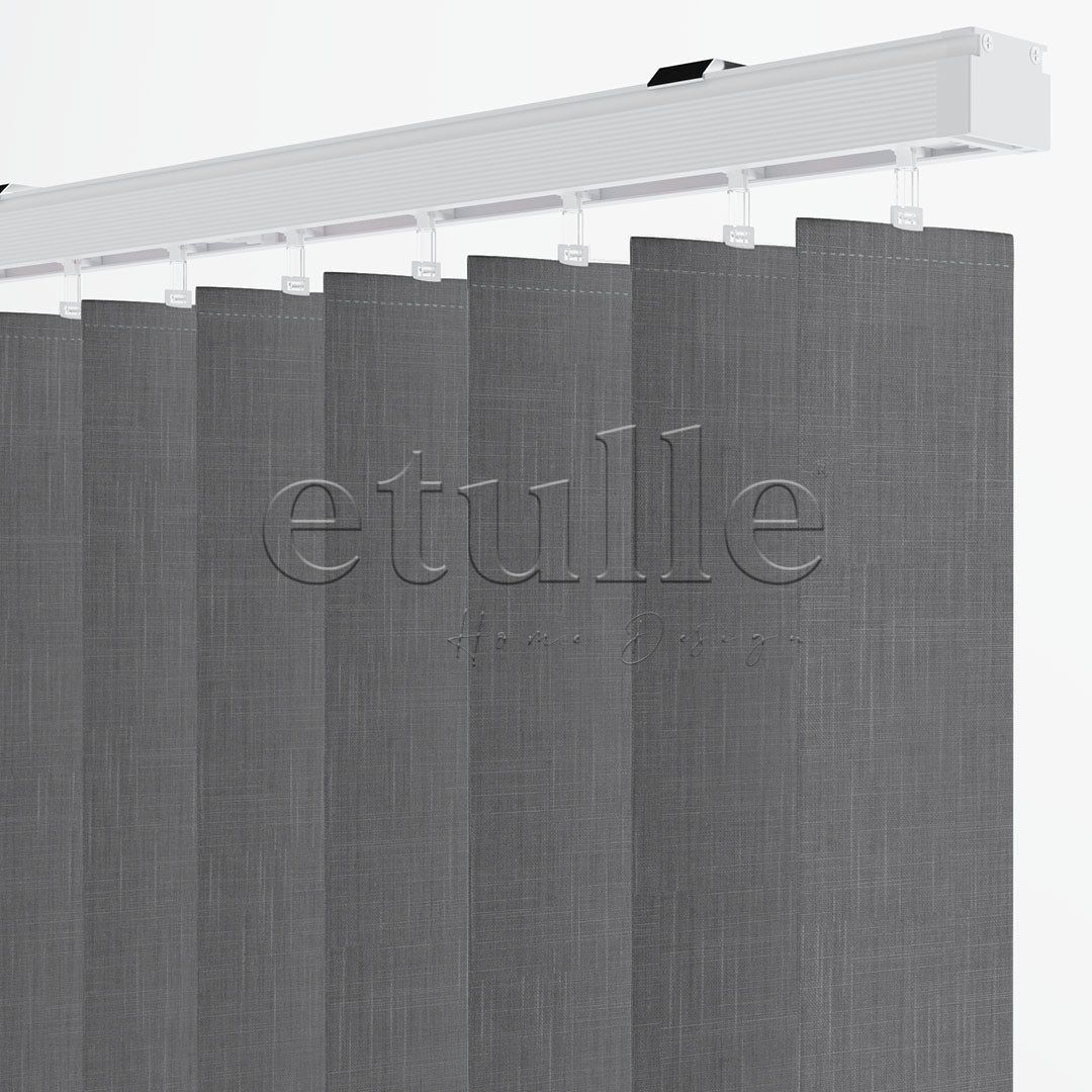 Dark Grey Plain Fabric Vertical Blinds | Larissa
