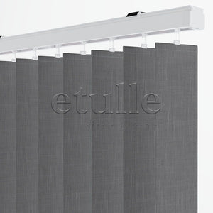 Dark Grey Plain Fabric Vertical Blinds | Larissa