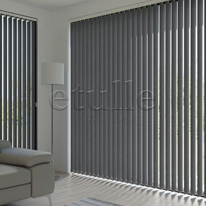 Dark Grey Plain Fabric Vertical Blinds | Larissa