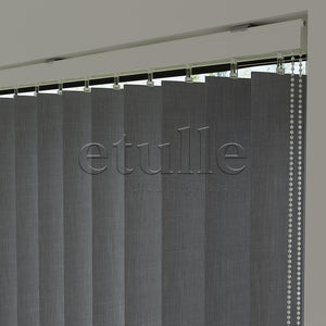 Dark Grey Plain Fabric Vertical Blinds | Larissa