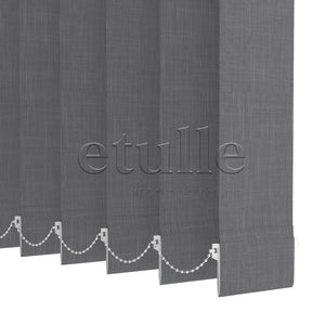 Dark Grey Plain Fabric Vertical Blinds | Larissa