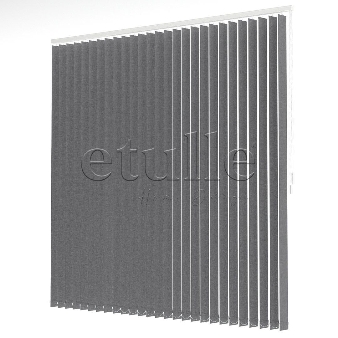 Dark Grey Plain Fabric Vertical Blinds | Larissa