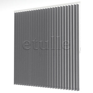 Dark Grey Plain Fabric Vertical Blinds | Larissa