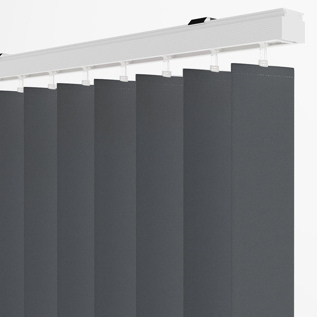 Dark Grey Plain Fabric Vertical Blinds | Luca
