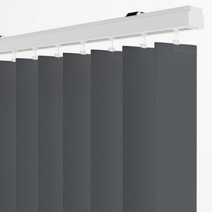 Dark Grey Plain Fabric Vertical Blinds | Luca