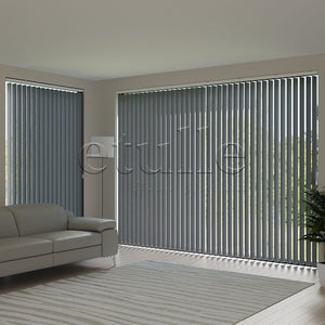 Dark Grey Plain Fabric Vertical Blinds | Luca