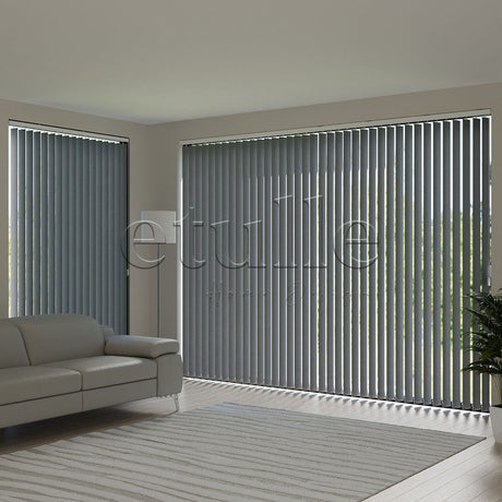 Dark Grey Plain Fabric Vertical Blinds | Luca