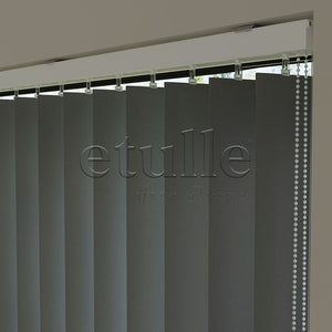 Dark Grey Plain Fabric Vertical Blinds | Luca