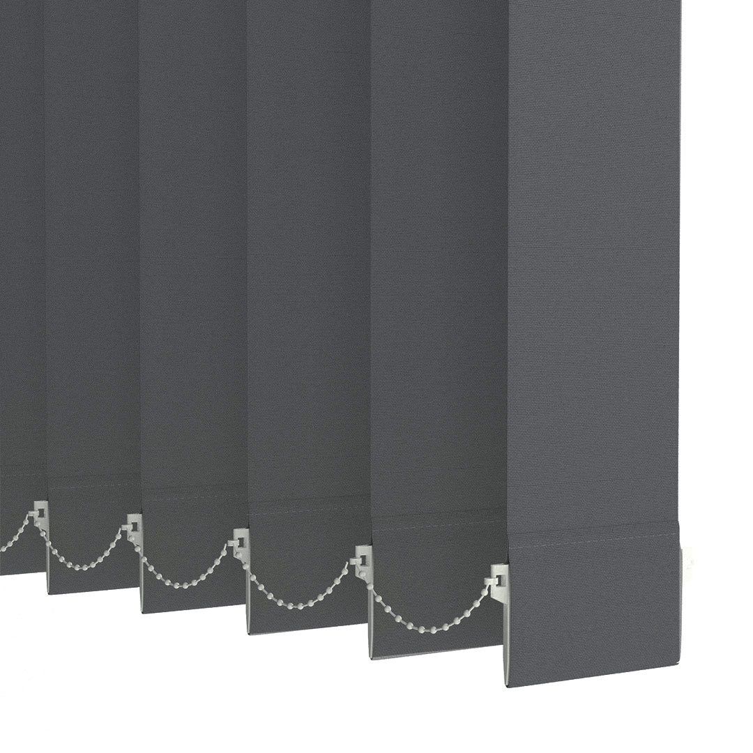 Dark Grey Plain Fabric Vertical Blinds | Luca
