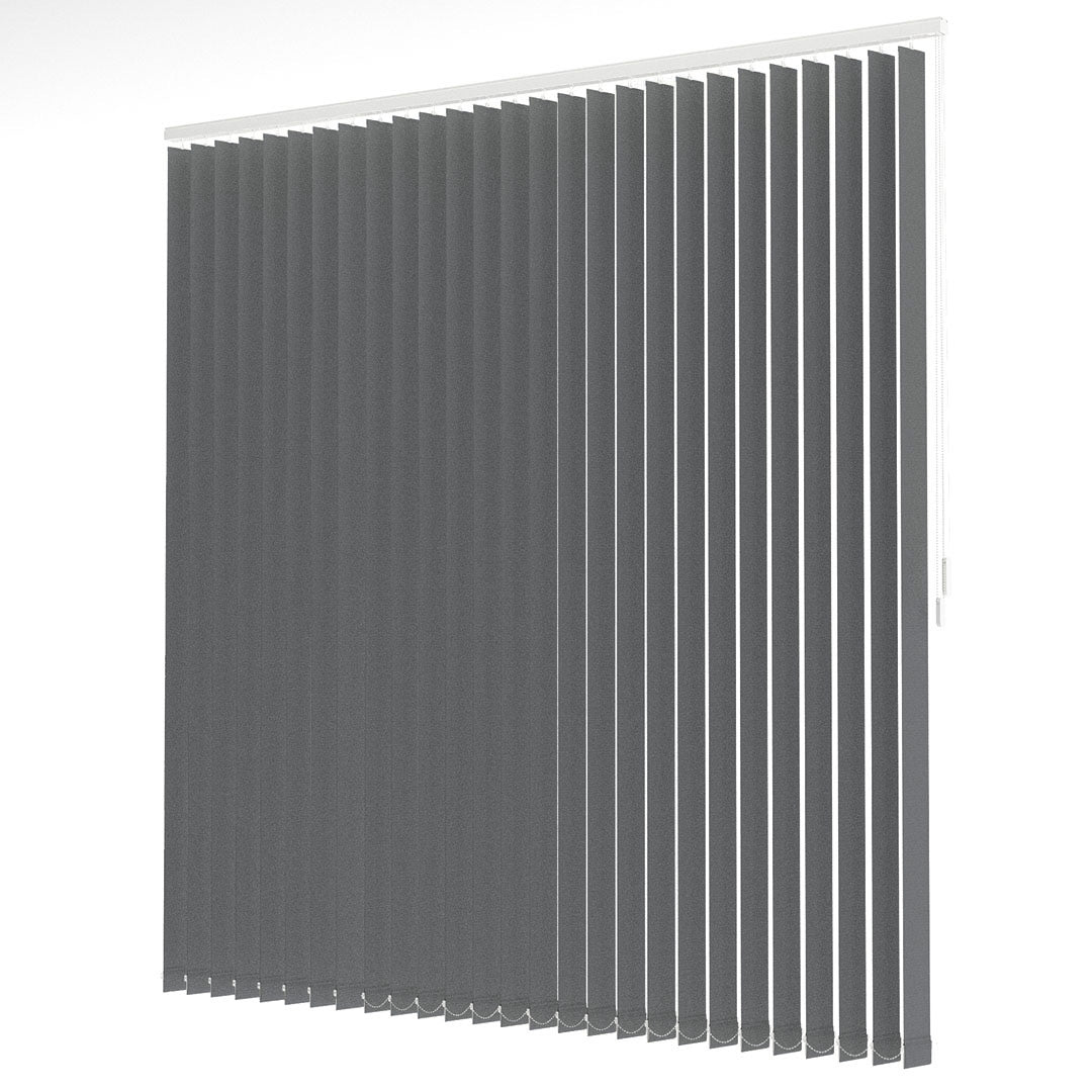 Dark Grey Plain Fabric Vertical Blinds | Luca