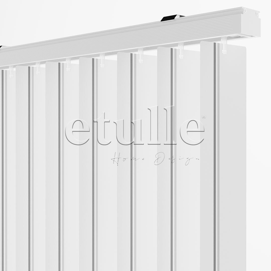 Dark Grey - Grey Striped PVC Vertical Blinds