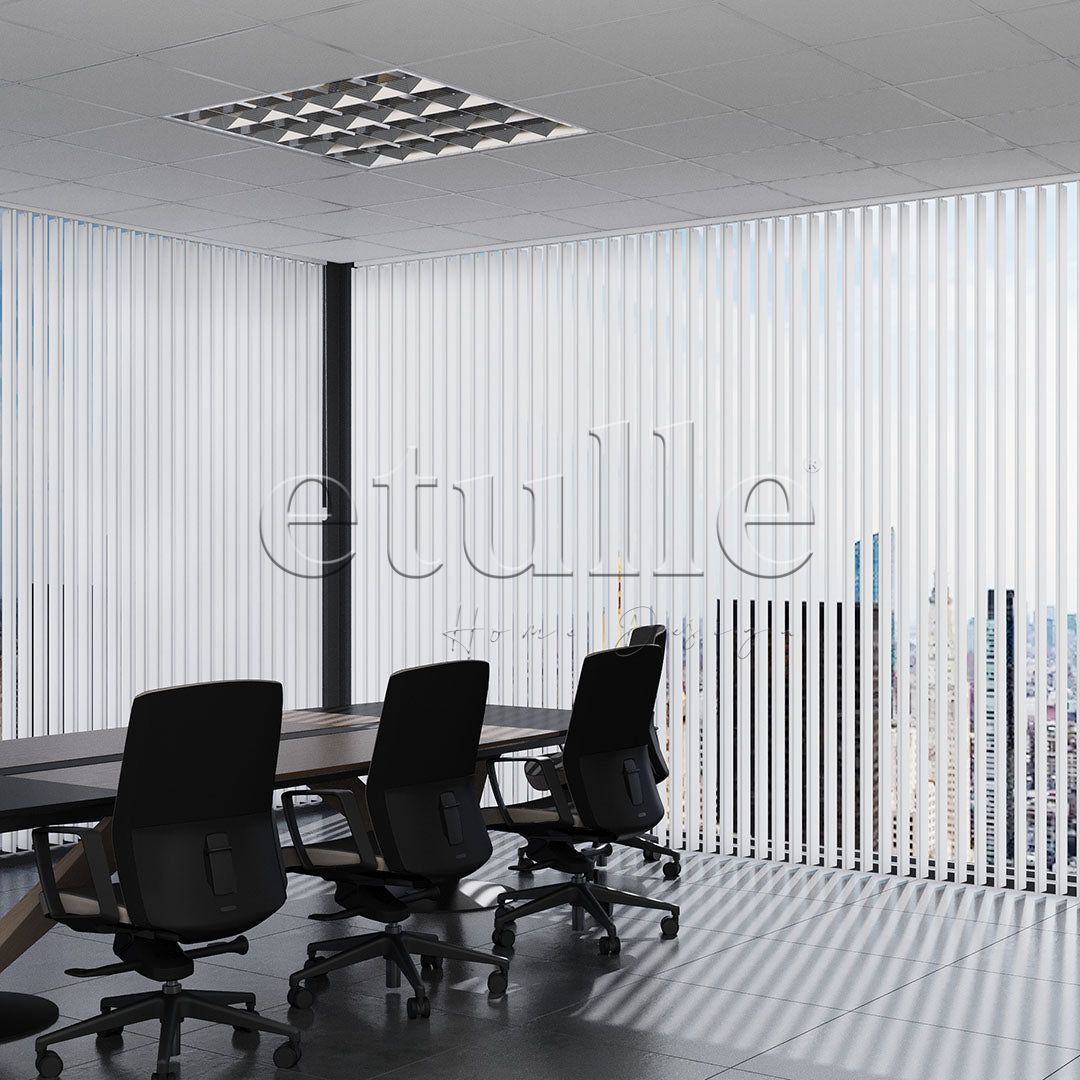 Dark Grey - Grey Striped PVC Vertical Blinds