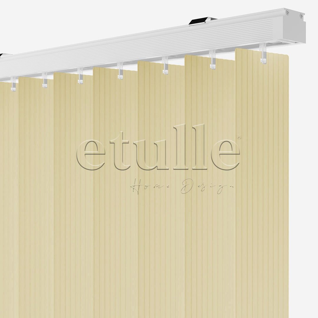 Dark Cream Channeled PVC Vertical Blinds