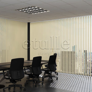 Dark Cream Channeled PVC Vertical Blinds