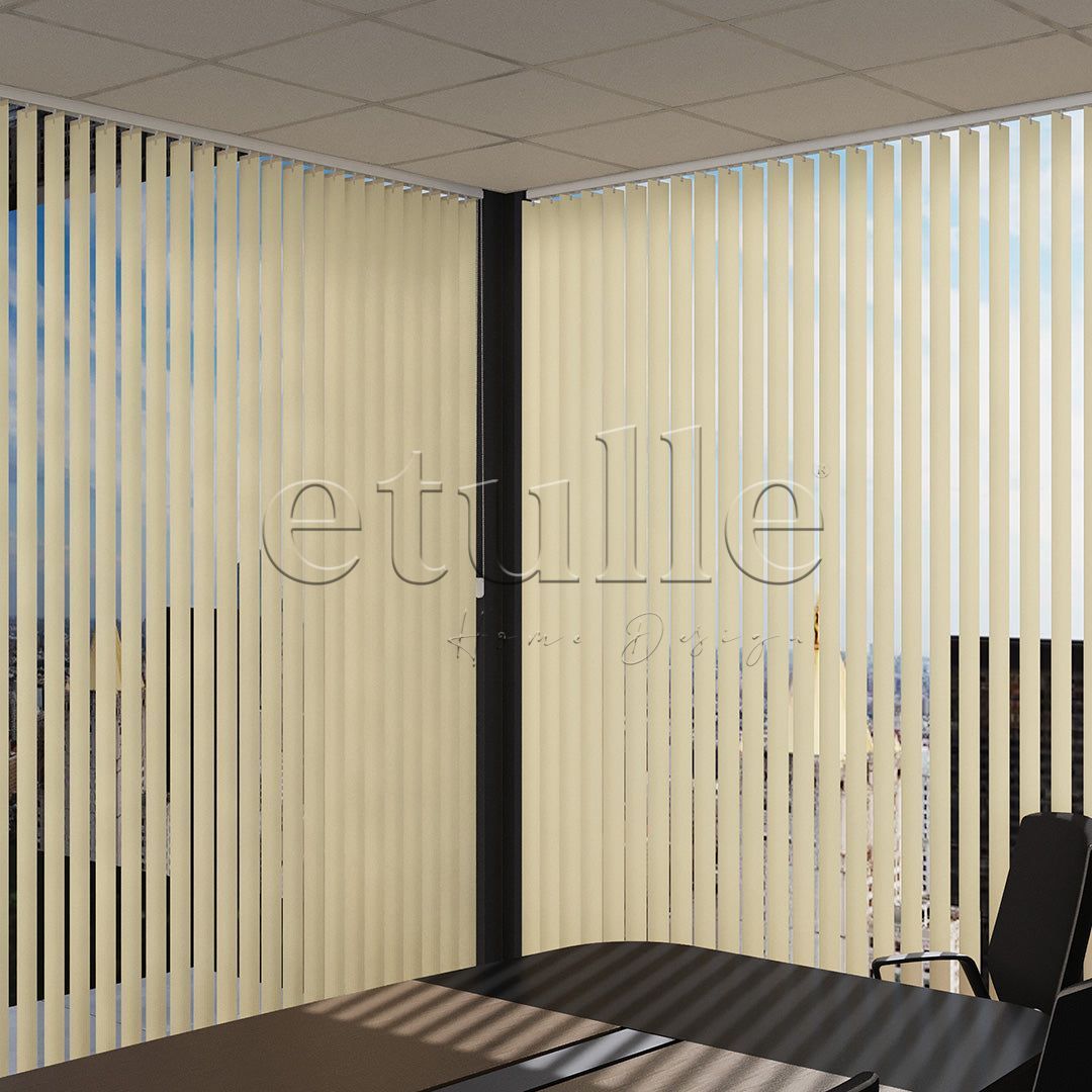 Dark Cream Channeled PVC Vertical Blinds
