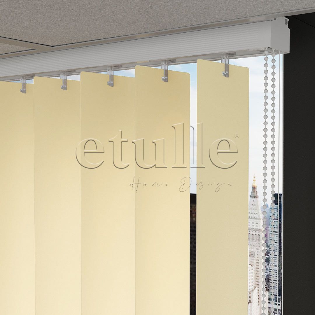 Dark Cream Channeled PVC Vertical Blinds
