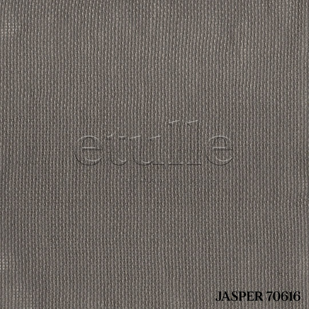 Koyu Taş Rengi Parlak Düz Dokulu Tül Perde | Jasper