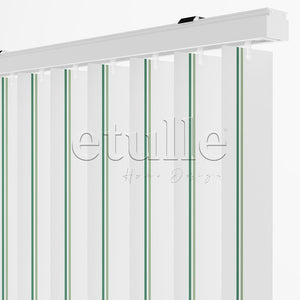 Dark Green - Green Striped PVC Vertical Blinds