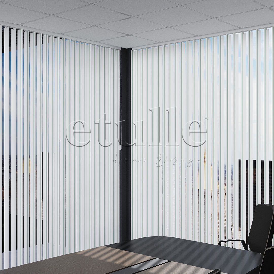 Dark Green - Green Striped PVC Vertical Blinds