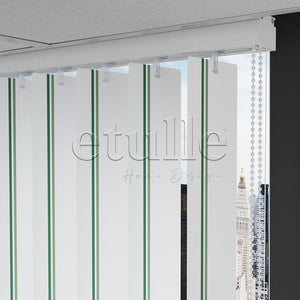 Dark Green - Green Striped PVC Vertical Blinds