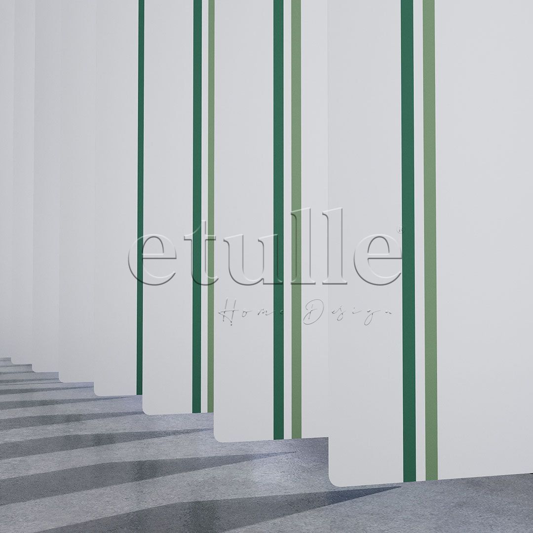 Dark Green - Green Striped PVC Vertical Blinds