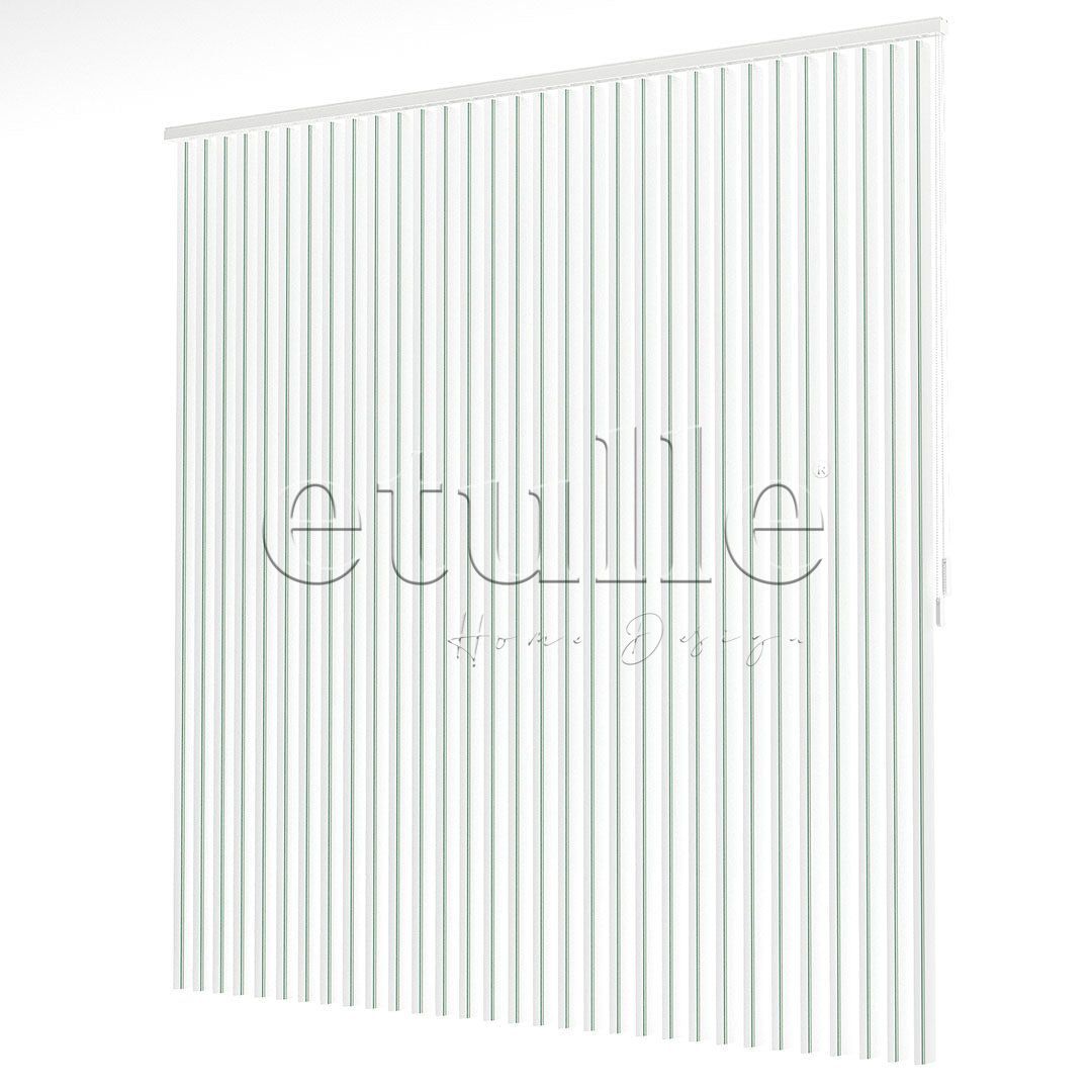 Dark Green - Green Striped PVC Vertical Blinds