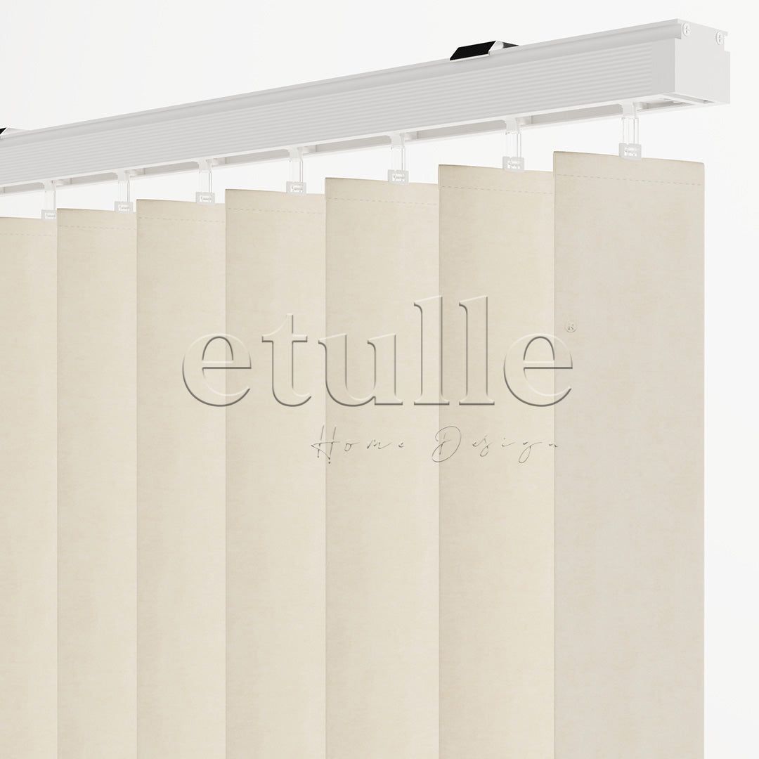 Cream Blackout Fabric Vertical Blinds | Seraphina